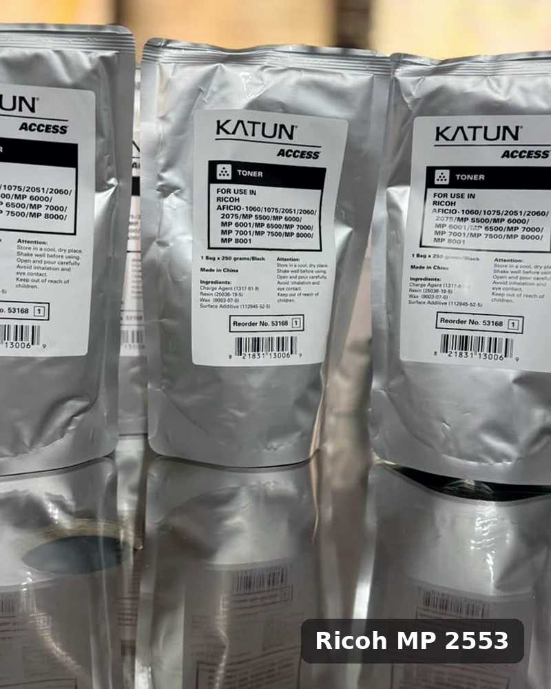 حبر Ricoh MP 2553 كاتون Katun كيس 250 جرام أسود – عبّي عبوتك القديمة ووفّر
