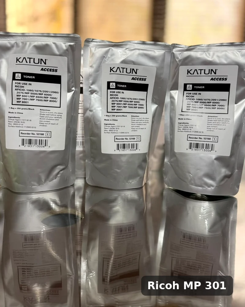 كيس حبر Ricoh MP 301 كاتون Katun 250 جرام أسود – وفّر تمن الخرطوشة وعبّي بنفسك