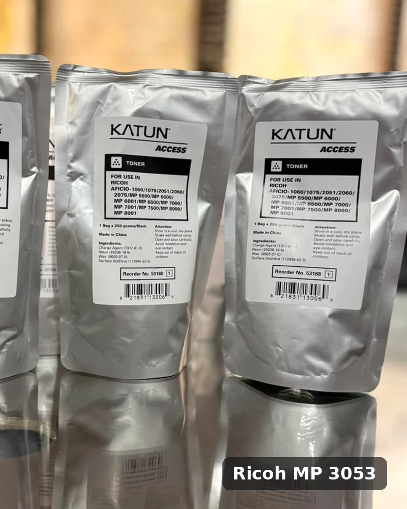 حبر Ricoh MP 3053 كاتون Katun عبوة 250 جرام أسود – التوازن بين السرعة والتوفير